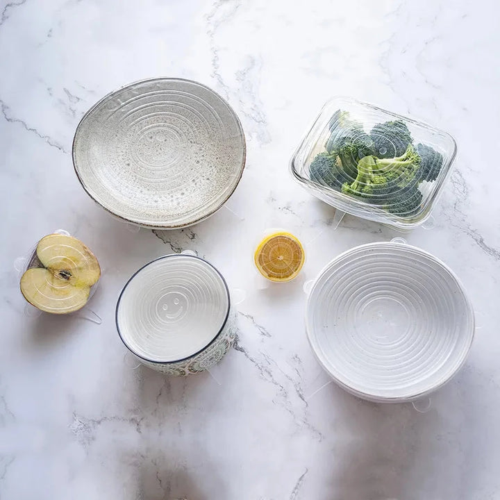 Eco friendly and plastic free silicone dish covers.
