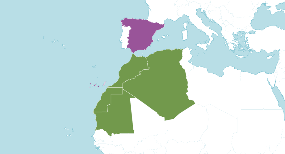 Map of the world showing where the argan tree is native and introduced to