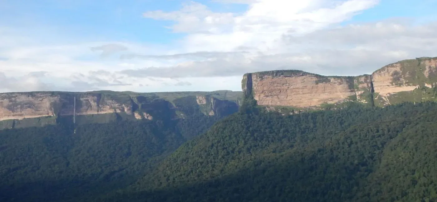 The plateau is covered in rinforest