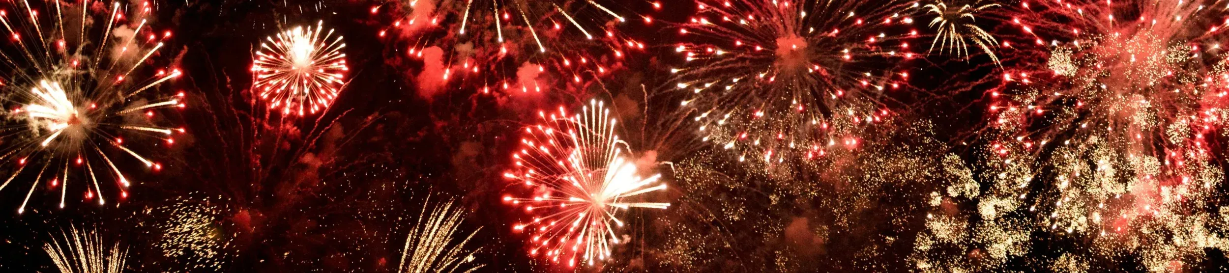 Red and white fireworks