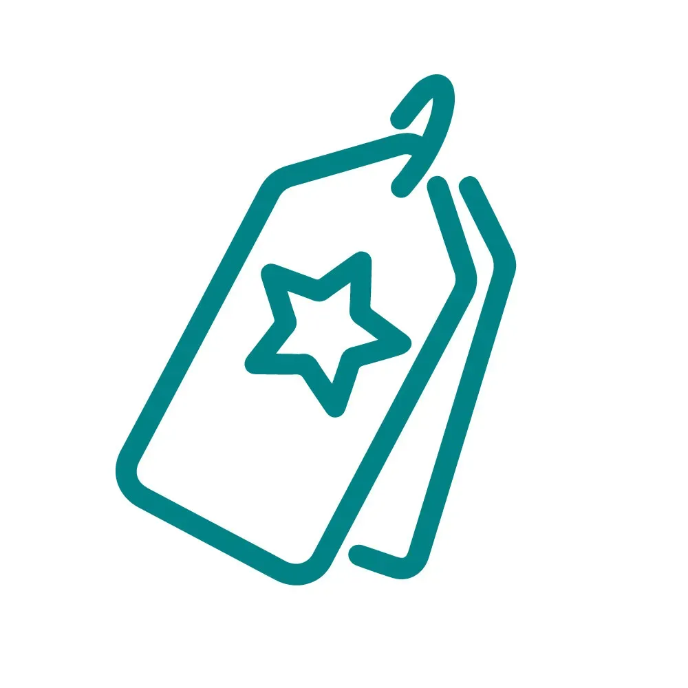 A gift tag with a star