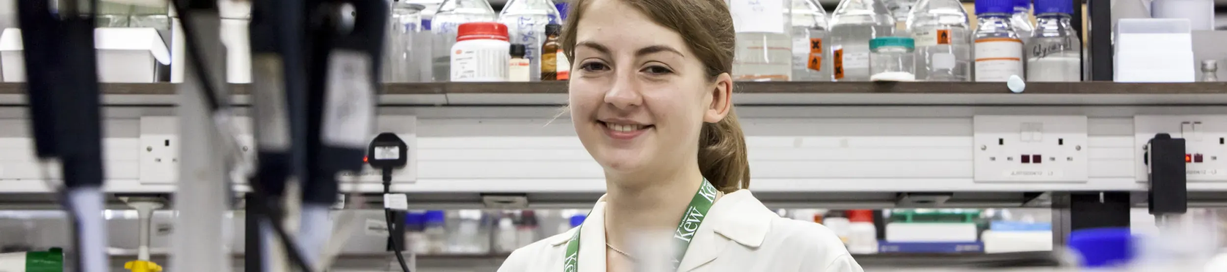 Student intern in a lab