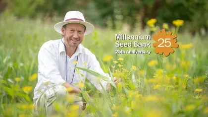 Michael Way amongst a sea of flowers at Wakehurst
