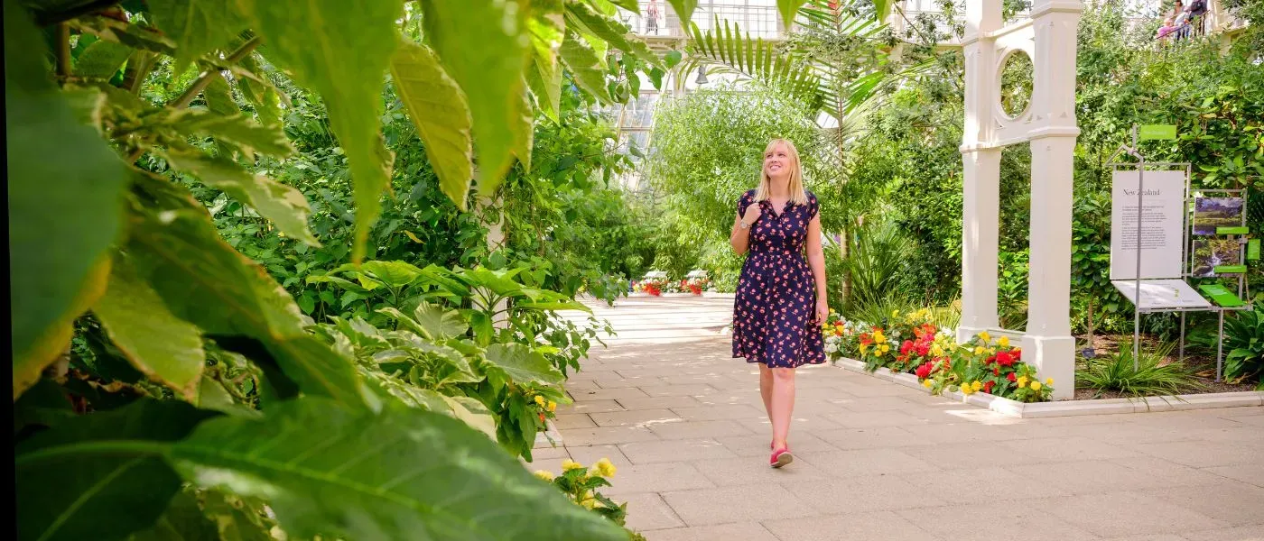 Visitor explores the Temperate House